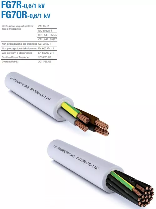 Cavo multipolare FG7OR e unipolare FG7R